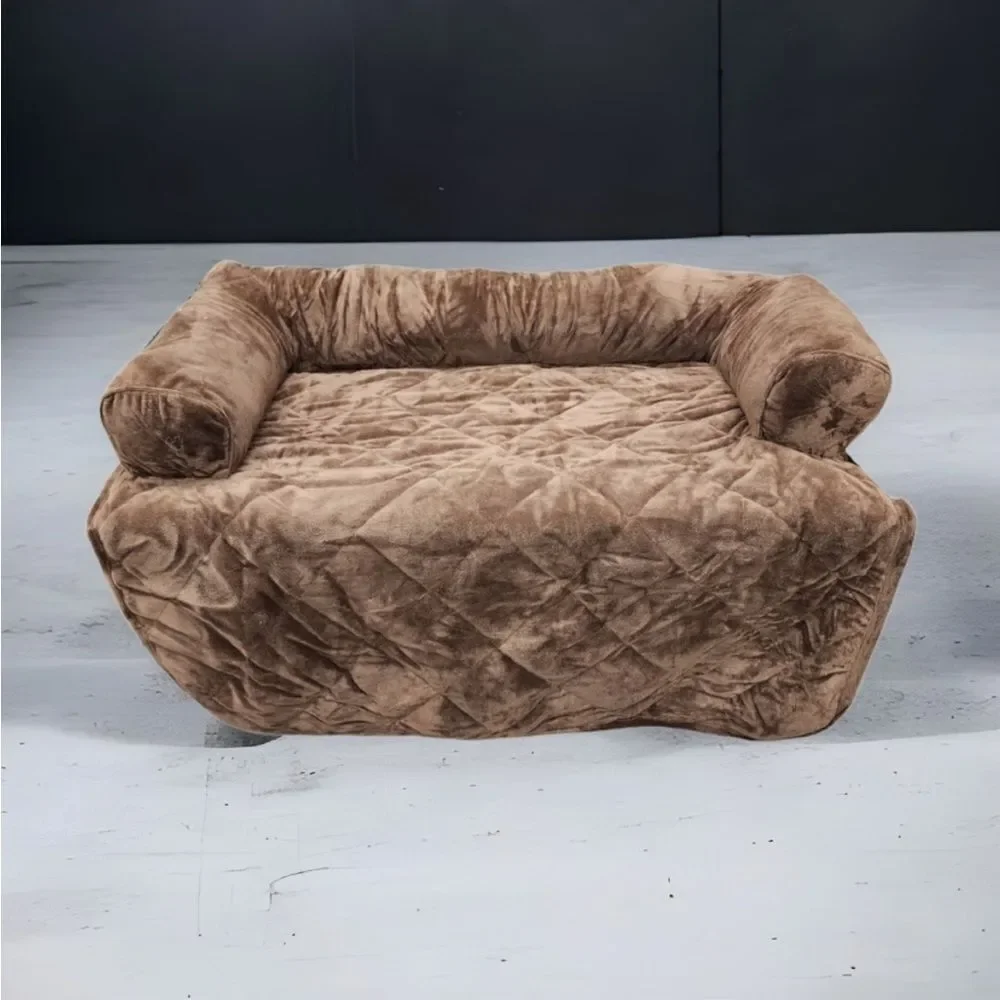 Chocolate Brown Burrow Bud Couch & Chair Protector Pet Bed